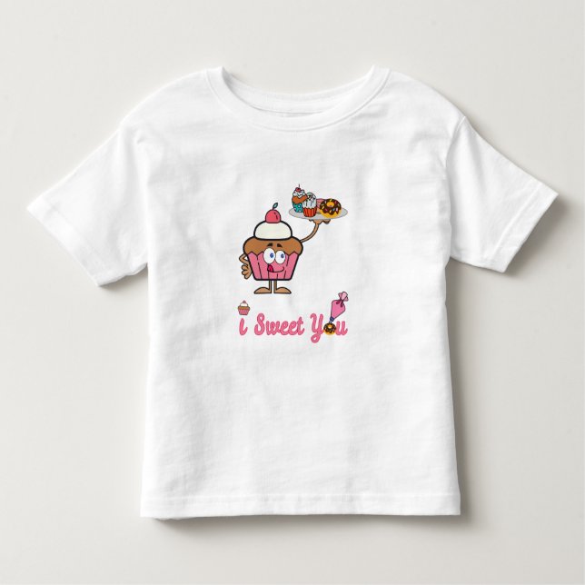 Camiseta De Bebé Te dulce con un pastel (Anverso)