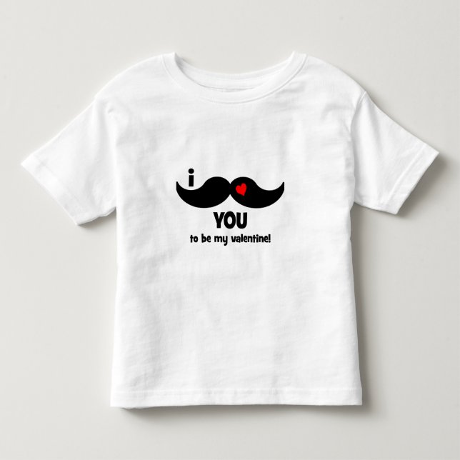 Camiseta De Bebé ¡Te echo el bigote para ser mi valentina! (Anverso)