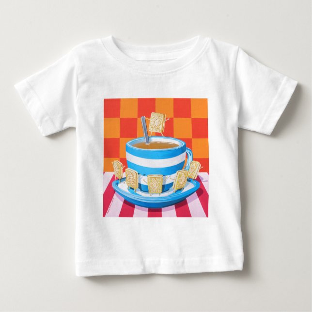 Camiseta De Bebé Té poner crema de las natillas (Anverso)