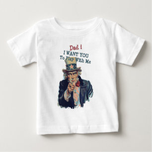 Camiseta De Bebé Te Quiero El gracioso tío Sam reclutando a papá