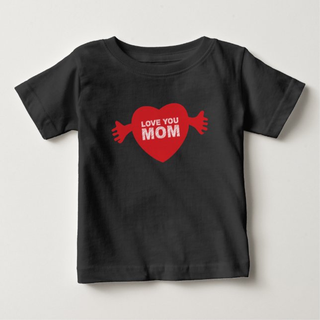 Camiseta De Bebé Te quiero, mamá, corazón (Anverso)