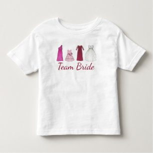 Camiseta De Bebé TEAM BRIDE Boda Brillante Party Flower Girl Pink