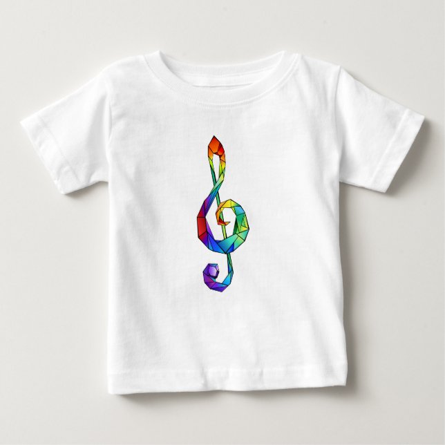 Camiseta De Bebé Tecla musical arcoiris tremendo clef (Anverso)
