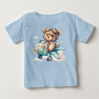 Camiseta De Bebé Teddy azul