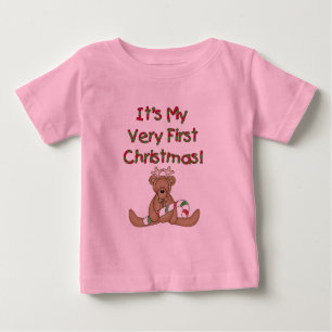 Camiseta De Bebé Teddy Bear Muy Primera Navidad