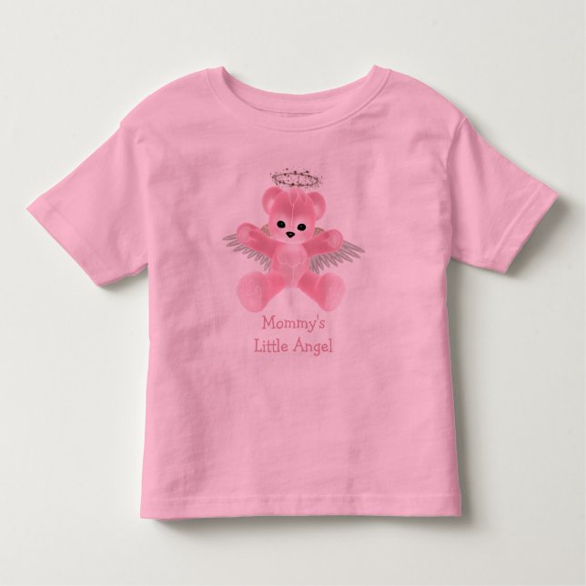 Camiseta De Bebé Teddy rosa ángel de mamá linda (Anverso)