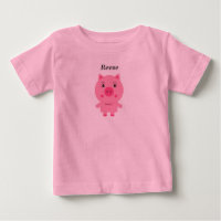 Tee bebé con cerdo rosado lindo