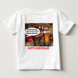 Camiseta De Bebé tee de bebé. Feliz aniversario. Cerveza orangután