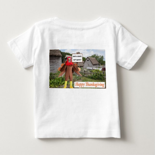 Camiseta De Bebé tee de bebé. Feliz Día de Acción de Gracias. cheet (Reverso)