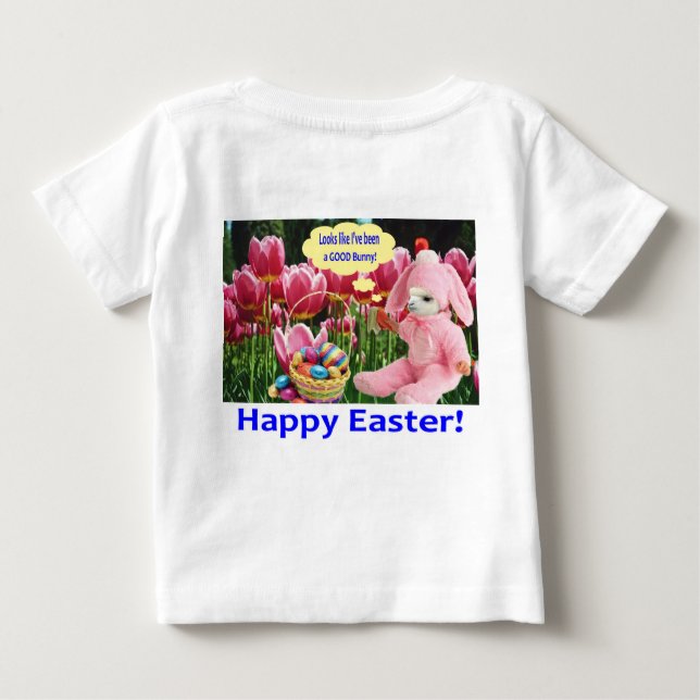 Camiseta De Bebé tee de bebé. Feliz Pascua. (Reverso)