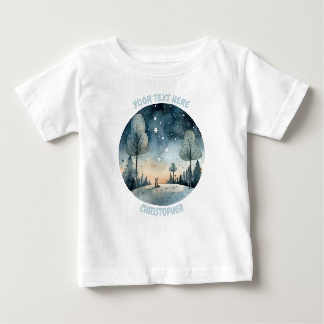 Camiseta De Bebé Tee de cielo nocturno personalizado (Anverso)