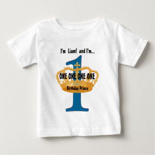 Camiseta De Bebé Tee de cumpleaños para la corona de oro azul de un