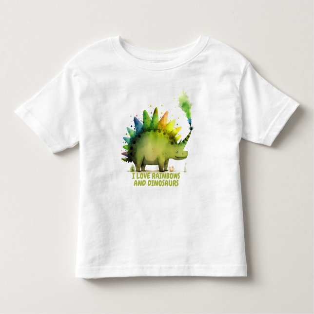 Camiseta De Bebé Tee de dinosaurios de acuarela personalizada (Anverso)