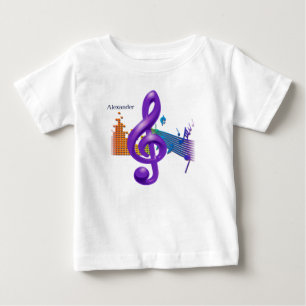 Camiseta De Bebé Tee de música Treble Clef colorido - Nombre person