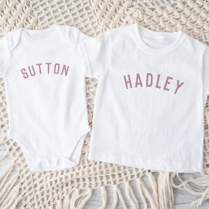 Camiseta De Bebé Tee de nombres personalizados para niños Malva