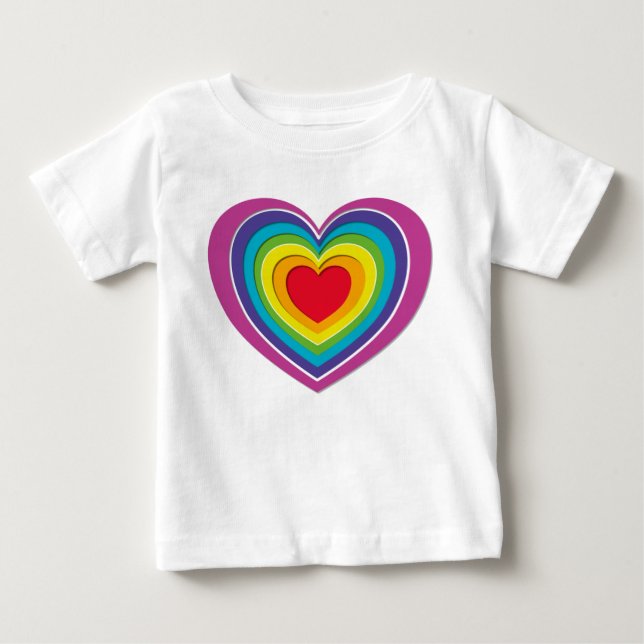 Camiseta De Bebé Tee de Rainbow Heart Kid (Anverso)
