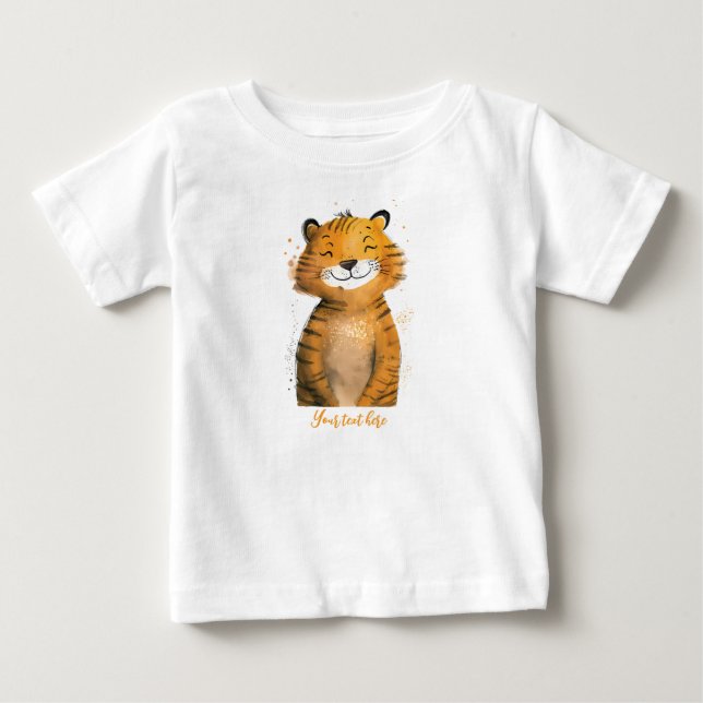 Camiseta De Bebé Tee de tigre de bebé personalizado (Anverso)