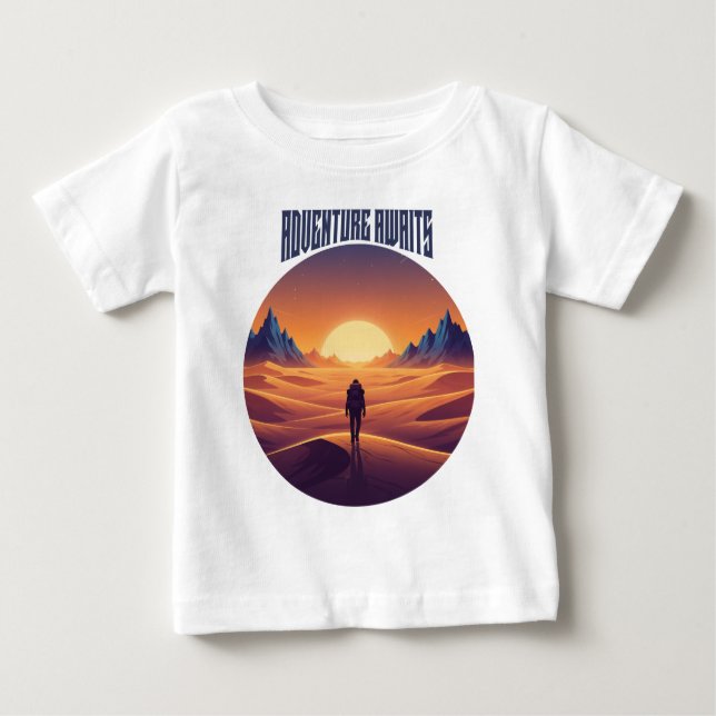 Camiseta De Bebé Tee del Desierto de la Aventura — Persiguiendo Dun (Anverso)