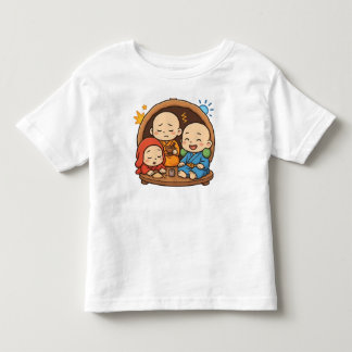 Camiseta De Bebé Tee gráfico de monjes de estilo japonés