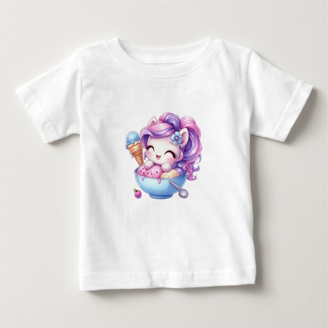 Camiseta De Bebé tee shirt enfant licorne  (Anverso)