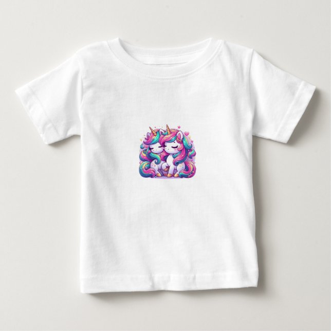 Camiseta De Bebé tee shirt tout petit licorne (Anverso)