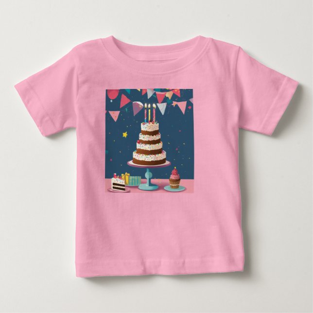 Camiseta De Bebé "Tee Up Your Birday: Diseños únicos (Anverso)