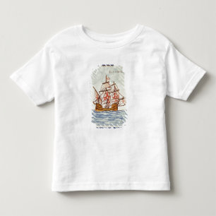 Camiseta De Bebé Teja de Azulejos que representa una nave, de