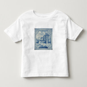 Camiseta De Bebé Teja de Delft que muestra un puente levadizo sobre