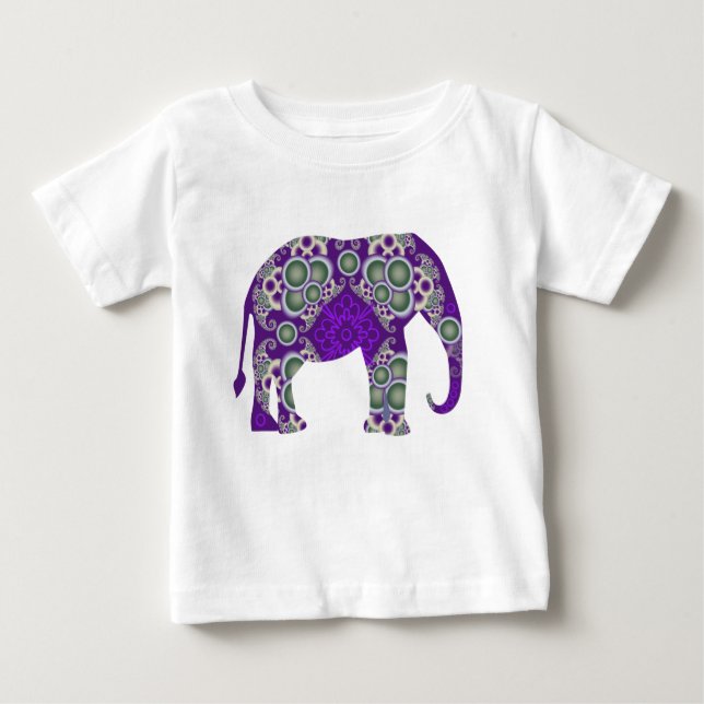 Camiseta De Bebé Tejido de elefante (Anverso)
