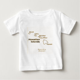 Camiseta De Bebé Tejidos de bebé de Hawaiian Map