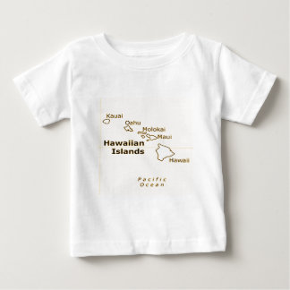 Camiseta De Bebé Tejidos de bebé de Hawaiian Map