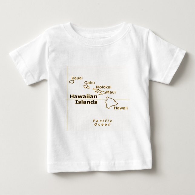 Camiseta De Bebé Tejidos de bebé de Hawaiian Map (Anverso)