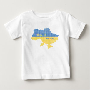 Camiseta De Bebé Tejiendo el texto del mapa del estado ucraniano Gl