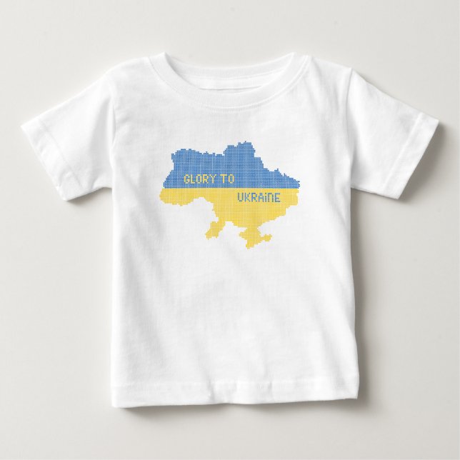 Camiseta De Bebé Tejiendo el texto del mapa del estado ucraniano Gl (Anverso)