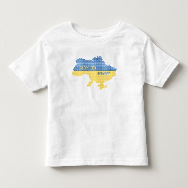 Camiseta De Bebé Tejiendo el texto del mapa del estado ucraniano Gl (Anverso)