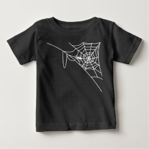 Camiseta De Bebé telaraña blanca y araña, truco o regalo, halloween