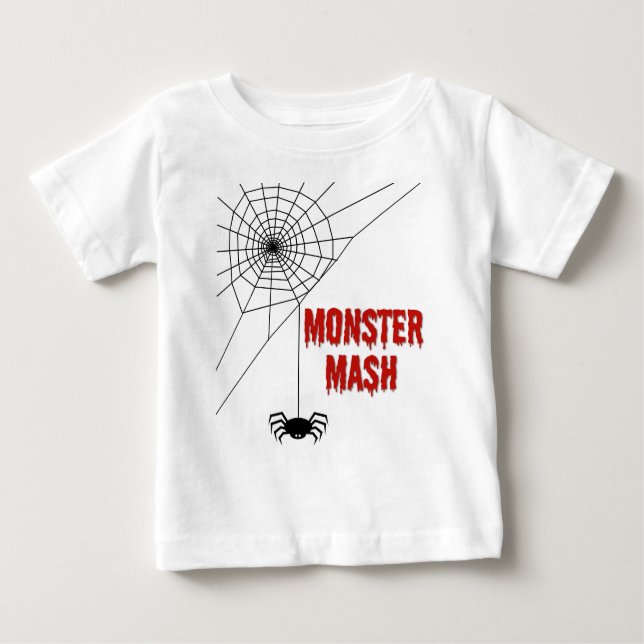 Camiseta De Bebé Telaraña de Monster Mash Halloween (Anverso)