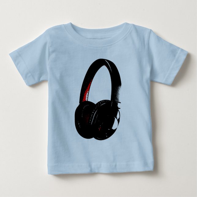 Camiseta De Bebé Teléfono de cabeza de arte pop para auriculares (Anverso)