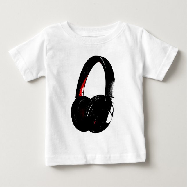 Camiseta De Bebé Teléfono de cabeza de arte pop para auriculares (Anverso)