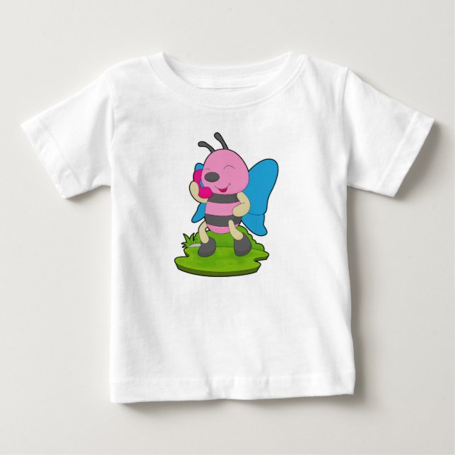 Camiseta De Bebé Teléfono de mariposa (Anverso)