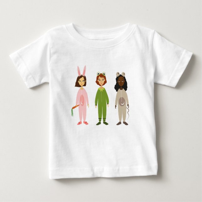 Camiseta De Bebé Tema de amigas pijama lindas (Anverso)