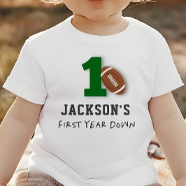 Camiseta De Bebé Tema de Fútbol Cumpleaños Primer Año Down 