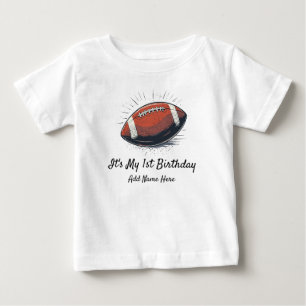 Camiseta De Bebé Tema de fútbol personalizado Cumpleaños primer año