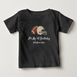 Camiseta De Bebé Tema de fútbol personalizado Cumpleaños primer año
