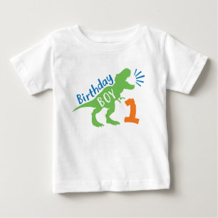 Camiseta De Bebé Tema de los dinosaurios de cumpleaños primera cami