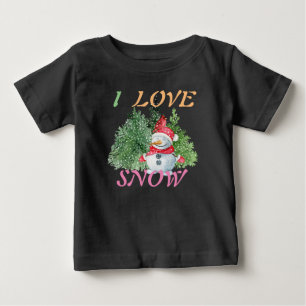 Camiseta De Bebé Tema de los Navidades de nieve
