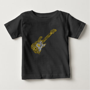 Camiseta De Bebé Tema de música de guitarra eléctrica electrónica d