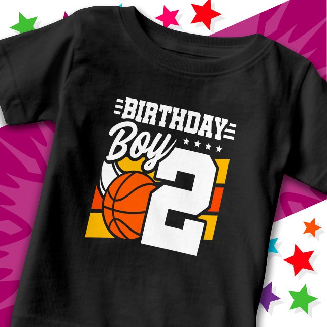 Camiseta De Bebé Tema del Fiesta de baloncesto de 2 años (Subido por el creador)