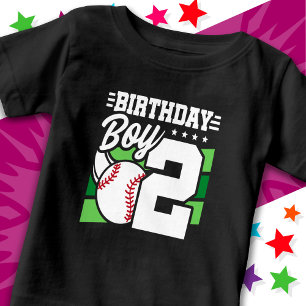 Camiseta De Bebé Tema del Fiesta de Béisbol de 2 años