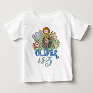 Camiseta De Bebé Tema del tren fotográfico de animales curados